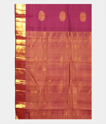 Purple Handwoven Kanjivaram Silk Saree T2306234