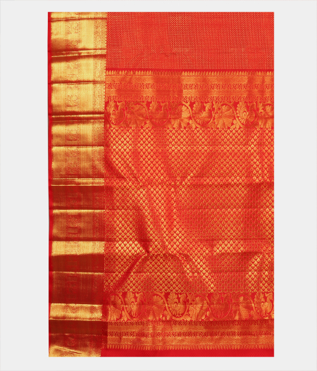 Red Handwoven Kanjivaram Silk Saree T2317484