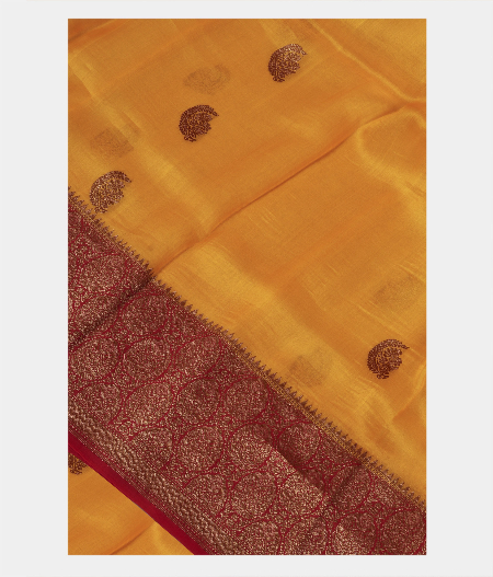 Yellow Banaras Organza Saree T222822-image