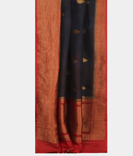 Dark Blue Banaras Organza Saree T2228202