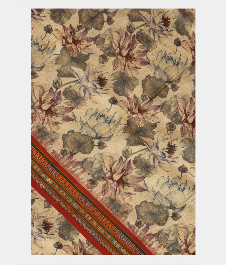 Beige Vidarbha Tussar Saree T216050-image