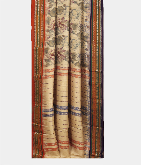 Beige Vidarbha Tussar Saree T2160502