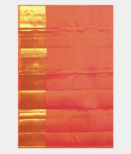 Pinkish Orange Handwoven Kanjivaram Silk Saree T2306403