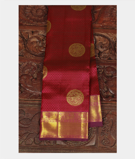 Maroon Handwoven Kanjivaram Silk Saree T230632-image