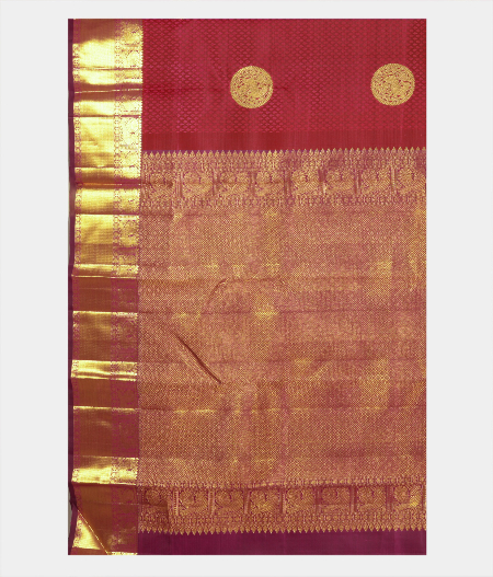 Maroon Handwoven Kanjivaram Silk Saree T2306324