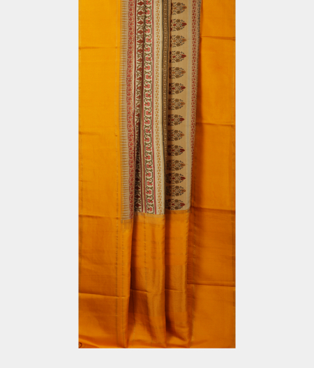 Beige Printed Kanjivaram Silk Saree T1896452