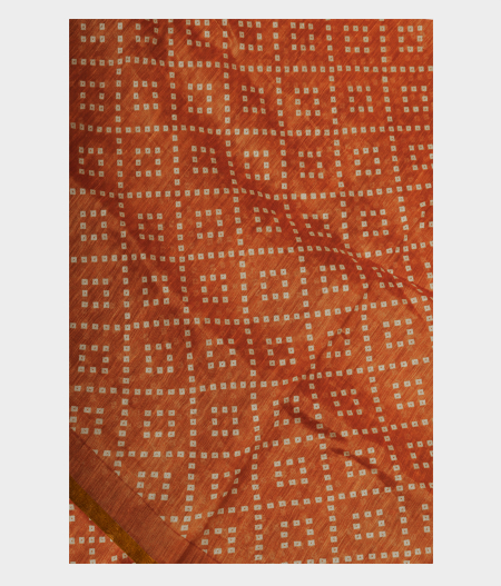 Mustard Yellow Linen Printed Saree T233308-image