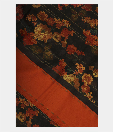 Black printed kanjivaram saree T157852-image
