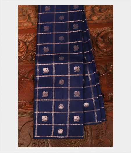 Blue Handwoven Kanjivaram Silk Saree T212286-image