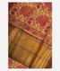 Beige Hand Printed Kanjivaram Silk Saree T1393551
