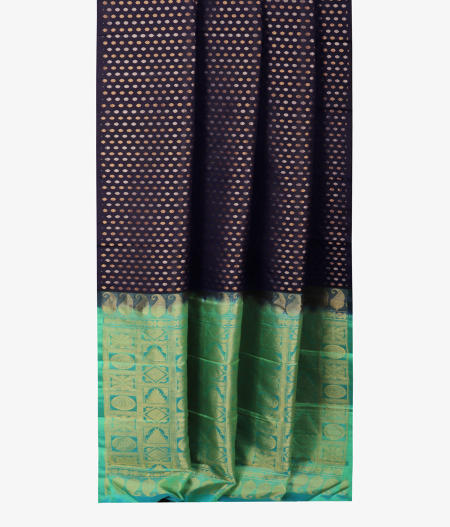 Midnight Blue Handwoven Kanjivaram Silk Saree T2120902
