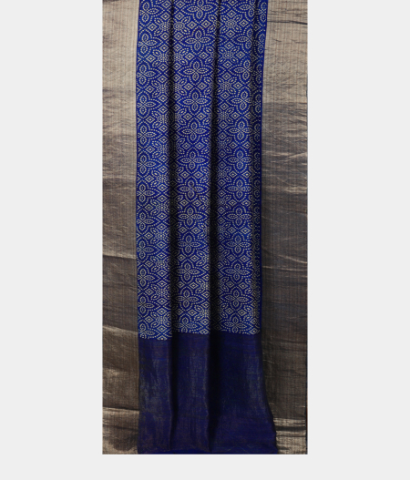 Blue Tussar Printed Saree T1908842