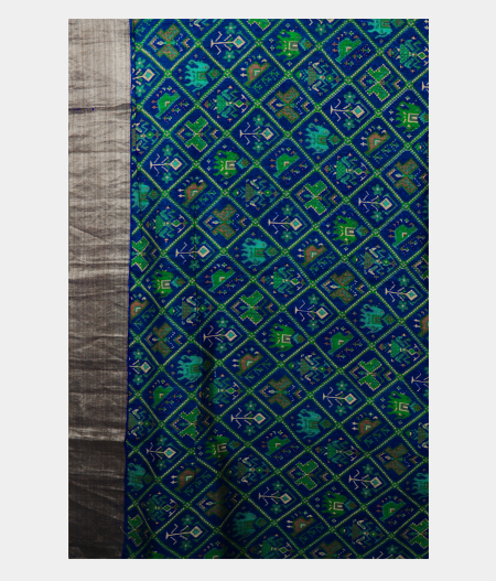 Blue Tussar Printed Saree T1908843