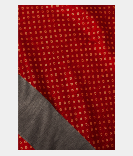 Red Tussar Printed Saree T210493-image