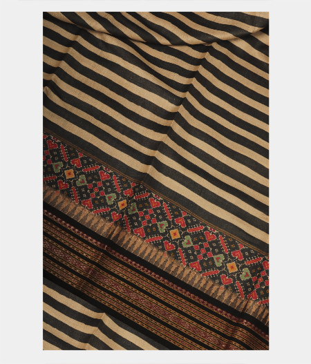 Black and Beige Vidarbha Tussar Saree T234171-image