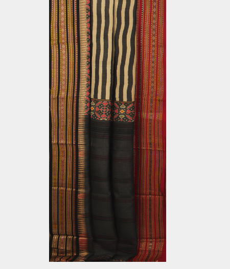 Black and Beige Vidarbha Tussar Saree T2341712