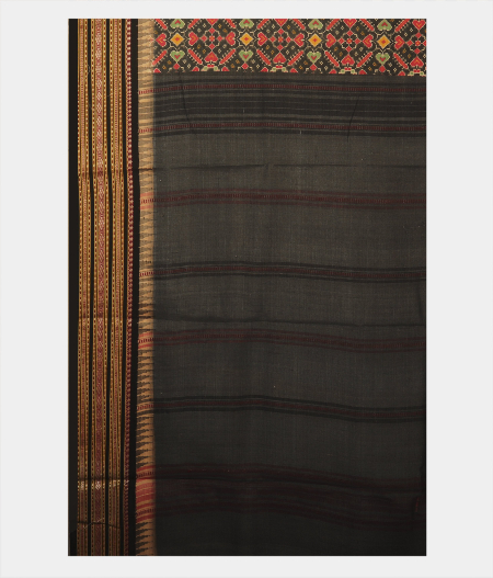 Black and Beige Vidarbha Tussar Saree T2341714