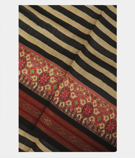 Black and Beige Vidarbha Tussar Saree T234169-image