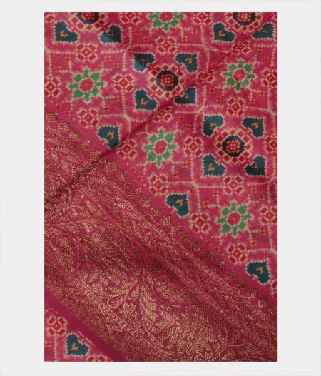 Pink Tussar Printed Saree T228650-image