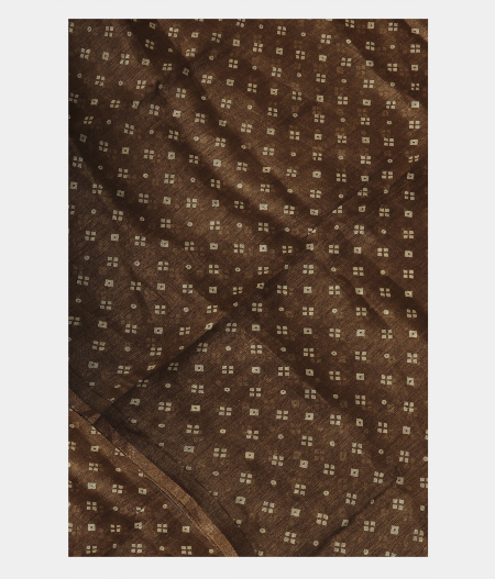 Light Brown Linen Printed Saree T233284-image
