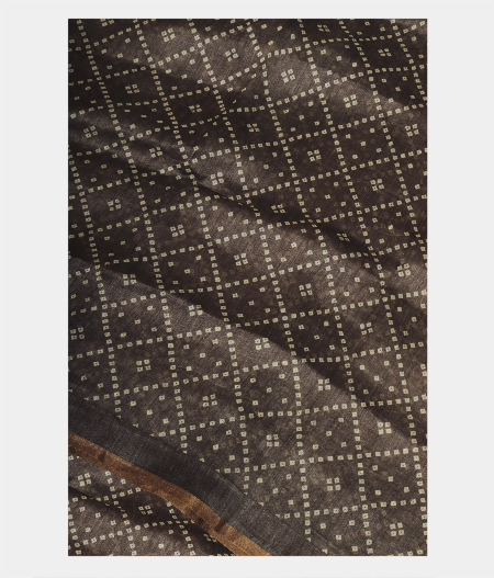 Grey Linen Printed Saree T233261-image