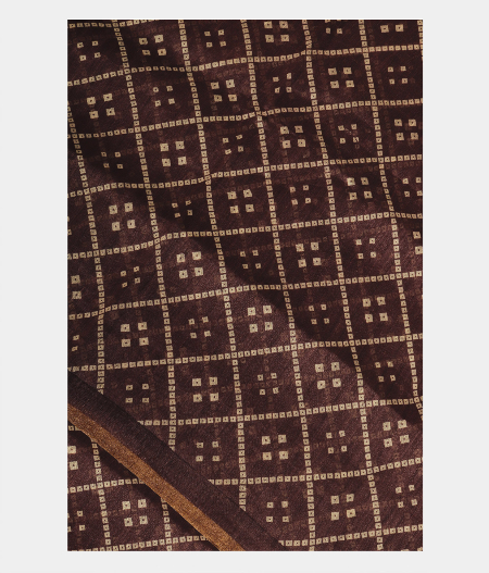 Brown Linen Printed Saree T233314-image