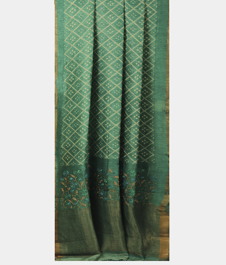 turquoise-blue-linen-printed-saree-t233291-t233291-b