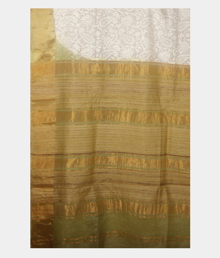 White Silk Embroidery Kota Saree  T2322315