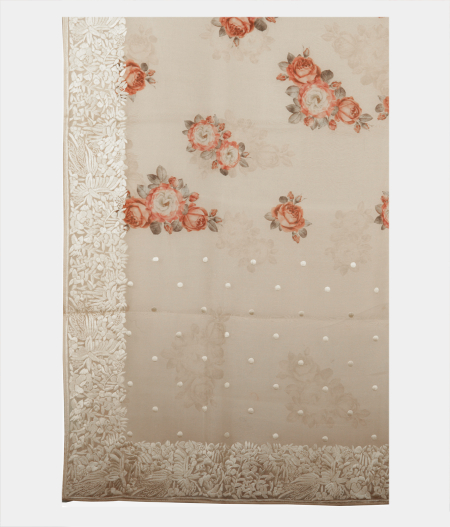 Off-White Kora Organza Embroidery Saree T182014 4