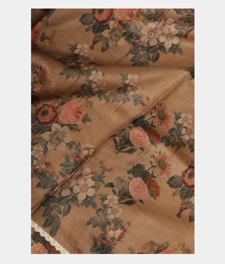 Beige Tussar Printed Saree T228601-image