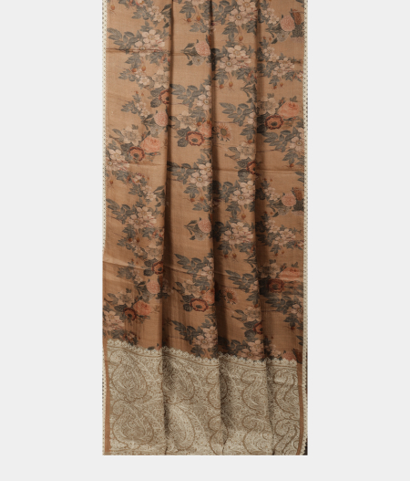 Beige Tussar Printed Saree T2286012
