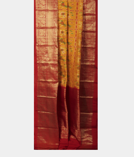 Yellow Ikat Silk Saree T2341542