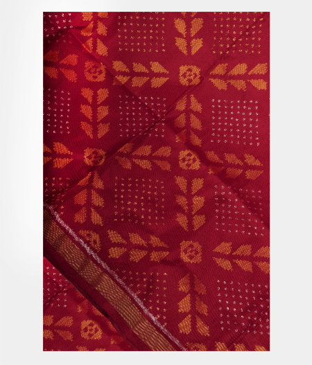 Maroon Ikat Silk Saree T186553-image