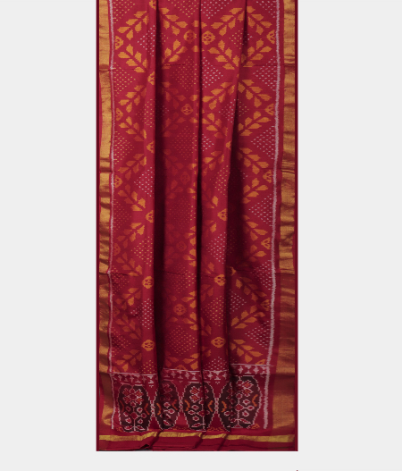 Maroon Ikat Silk Saree  T1865532