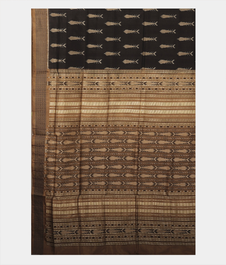 Black Orissa Silk Saree T988174