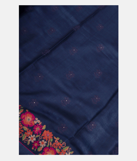 Blue Tussar Embroidery Saree T215962-image
