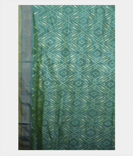 White Ikat Silk Saree T2344293