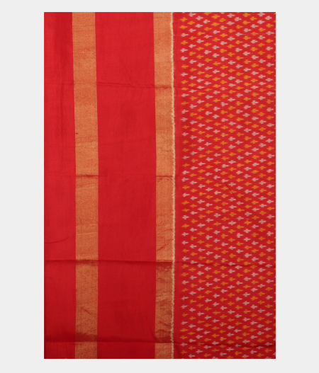 White Ikat Silk Saree T2316173