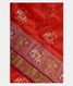 Red Ikat Silk Saree T2344051