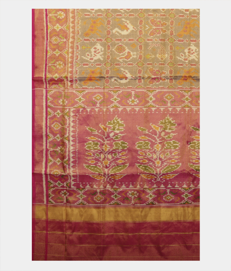 Grey  Patola Silk Saree T2133444