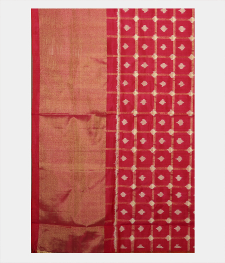 Yellow Ikat Silk Saree T2344133