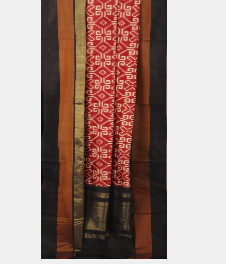 Maroon Ikat Silk Saree T1522592