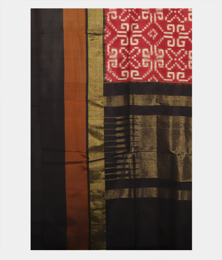 Maroon Ikat Silk Saree T1522594