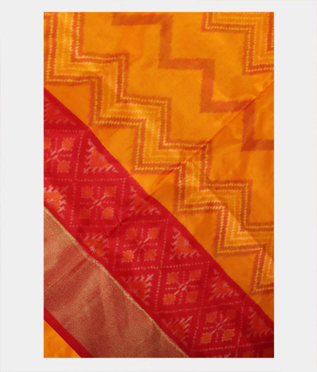Yellow Ikat Silk Saree T234345-image