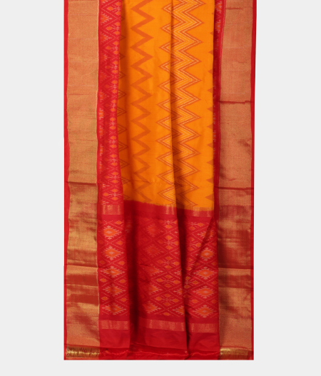 Yellow Ikat Silk Saree T2343452