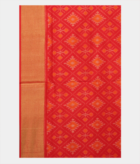 Yellow Ikat Silk Saree T2343453