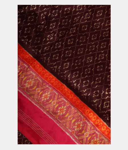 Brown Ikat Silk Saree T234370-image