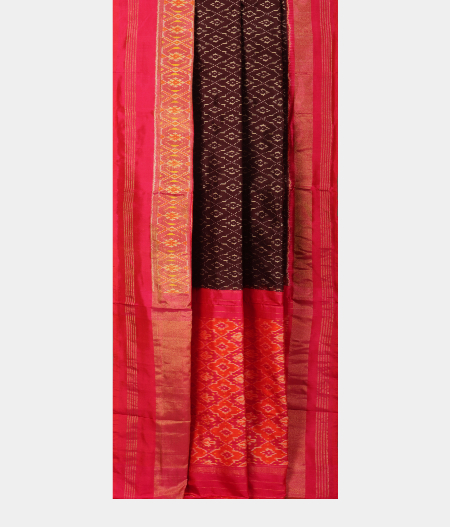 Brown Ikat Silk Saree T2343702