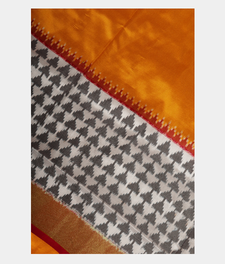 Yellow Ikat Silk Saree T234393-image