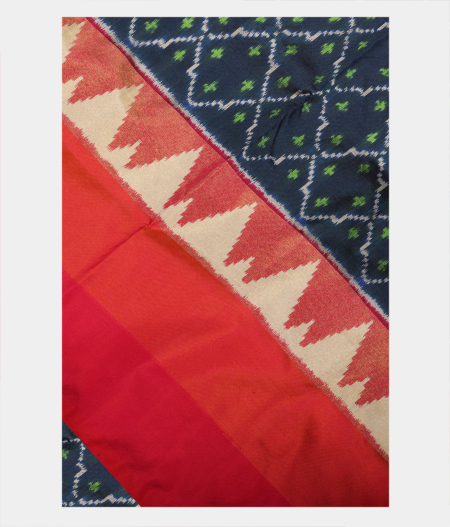 Blue Ikat Silk Saree T234404-image